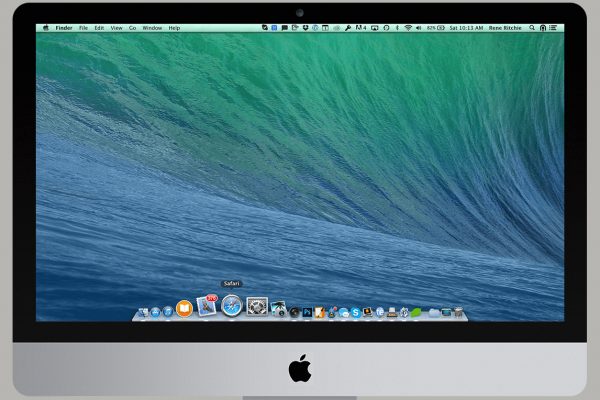 Apple iMac on grey background
