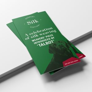 Leaflet design and print for sudbury silk showing front cover