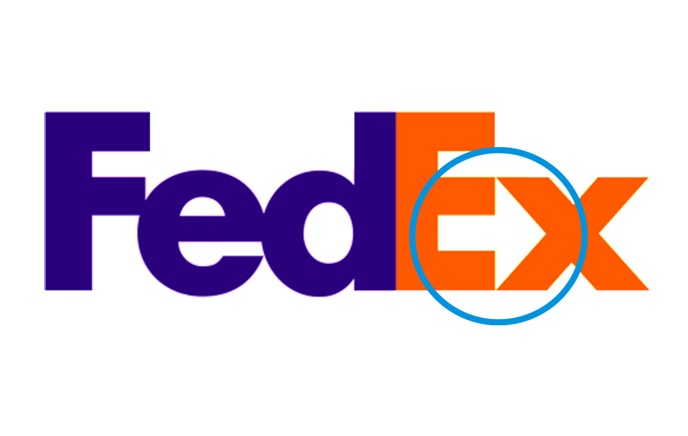 Fedex logo with blue circles as highlights