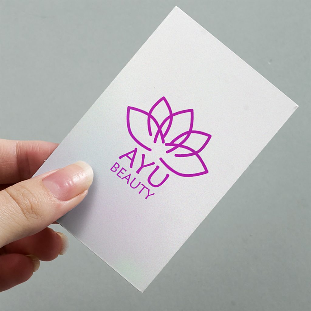 Pearlescent business card