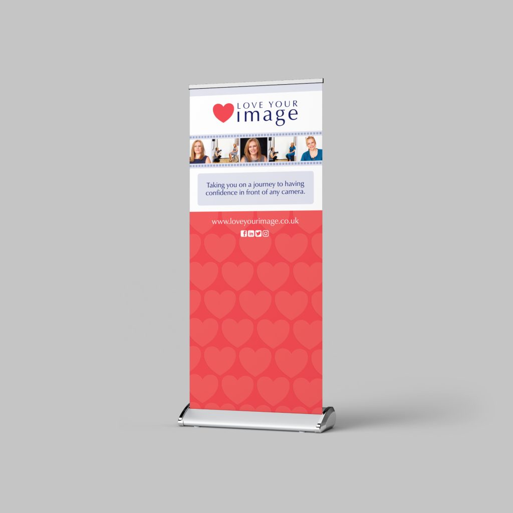 Love Your Image roller banner brand support material
